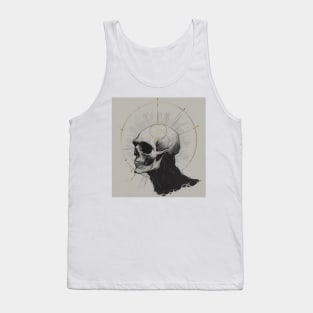 Monotone Illustration of Skull Tank Top